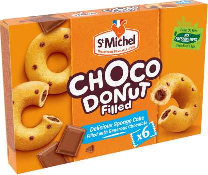 Pečivo St Michel - Choco Donuty, plněné čokoládou, 180 g