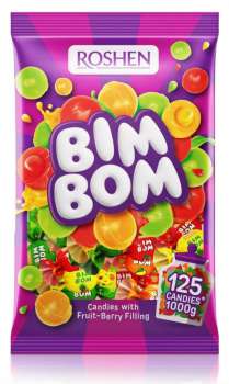 Bonbony Roshen Bim-Bom - dropsy s náplní, 1 kg