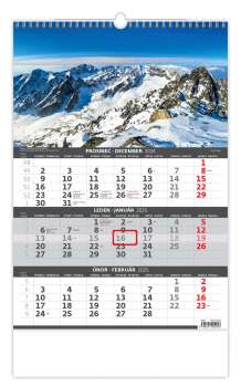 Tříměsíční nástěnný kalendář 2025 Hory
