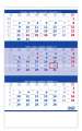 Tříměsíční kalendář 2025 - modrý
