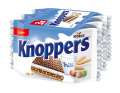 Oplatky Knoppers - mléčná a lískooříšková náplň, 3x 25 g