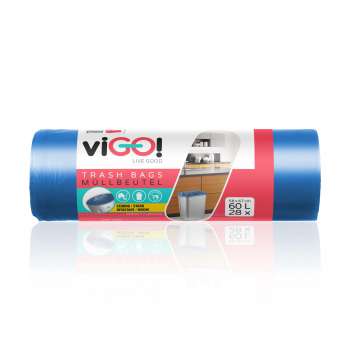 Pytle na odpad viGO! – 60 l, 6 mic, 28 ks, modré