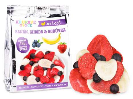 Křupavé ovoce Mixit - banán, jahoda, borůvka, 23 g