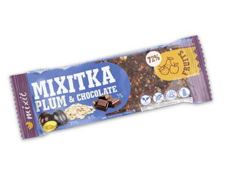 Tyčinka Mixitka - bez lepku, švestka + čokoláda, 46 g