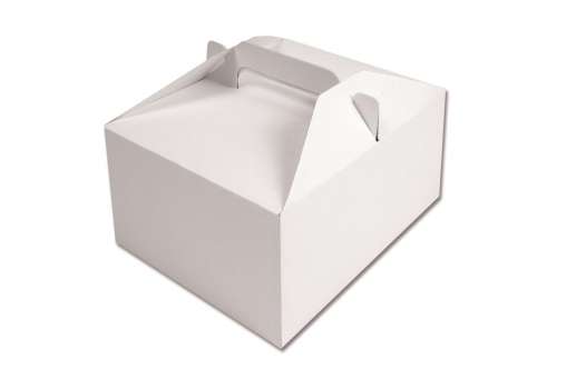 Papírové odnosné krabičky - 18,5 x 15 x 9,5 cm, bílé, 50 ks