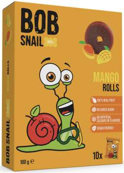 Ovocné rolky Bob Snail - mango, balené, 10x 10g, 100g