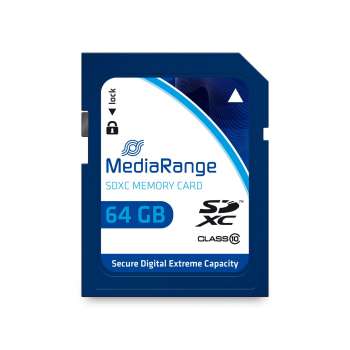 Paměťová karta micro SDXC MediaRange - 64 GB, modrá