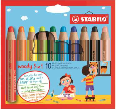 Stabilo Woody pastelka 3v1 - sada 10 ks