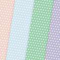 Kreativní papír A4 Polka Dot - 200 g/m2, pastelový mix, bílé puntíky, 20 listů