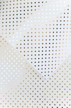 Kreativní papír A4 Polka Dot - 190 g/m2, bílý, zlaté puntíky, 10 listů