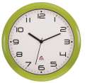 Nástěnné hodiny Hornew- plastové, průměr 30 cm, světle zelené