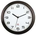 Nástěnné hodiny Hornew - plastové, průměr 30 cm, černé