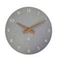 Nástěnné hodiny Hormilena - dřevěné, průměr 30 cm, světle šedé