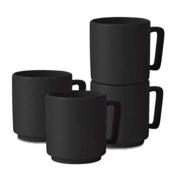 Sada hrnků 4 ks 300 ml Matte Black Collection