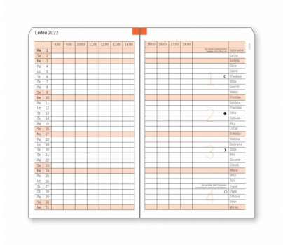 Formulář ADK, Měsíční diář - A5, 2026,13 listů