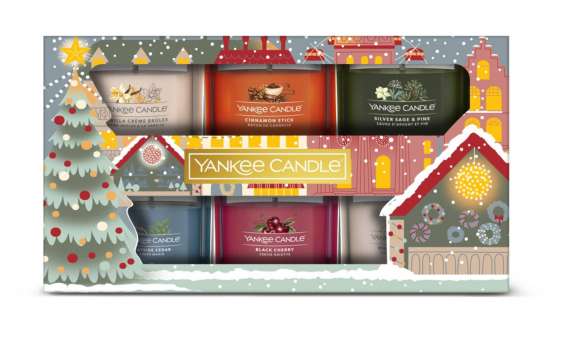 DÁREK: Vánoční dárková sada 6 skleněných votivních svíček Yankee Candle