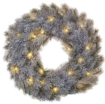 DÁREK: LED dekorace – adventní věnec, 40 cm, 2x AA, vnitřní, teplá bílá, časovač