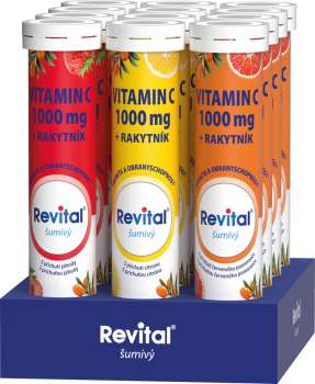 Šumivé vitamíny Revital - vitamín C s rakytníkem, 20 tablet