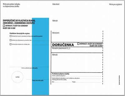 Doručenky C5 - modrý pruh, 1 000 ks