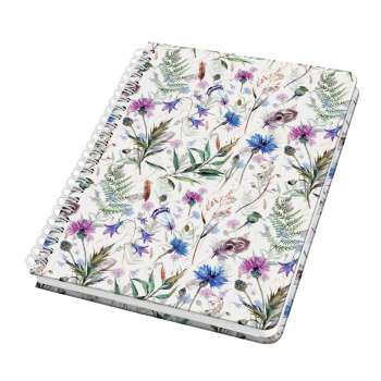 Kroužkový blok Meadow flowers - A5, tečkovaný, 60 listů