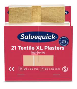 Náplasti textilní extra velké Salvequick 6 × 21 ks