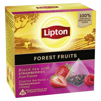 Černý čaj Lipton - pyramidy, příchuť červeného ovoce, 20x 1,7 g