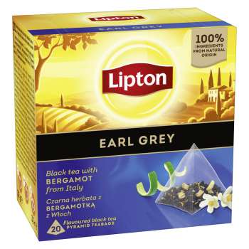 Černý čaj Lipton - pyramidy, Earl Grey, 20x 1,7 g