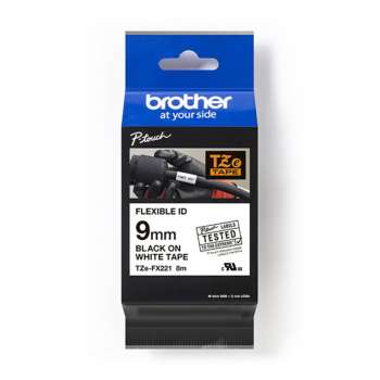 Páska Brother TZE-FX221, 9 mm, bílá-černý text