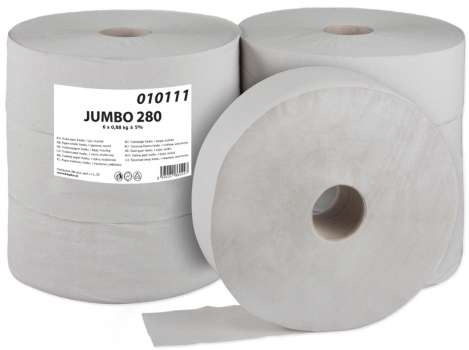 Toaletní papír jumbo- 1vrstvý, 260mm, 265 m, 6 rolí