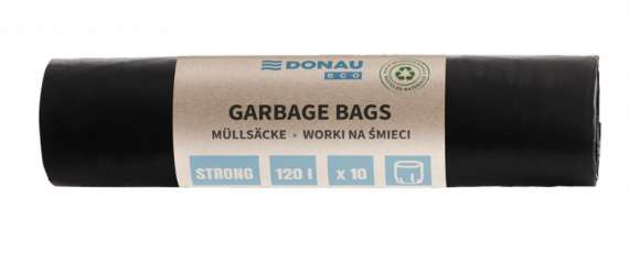 Pytle na odpad Donau ECO – 120 l, 35 mic, 10 ks, černé
