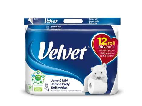 Toaletní papír Velvet - 3vrstvý, 12 rolí