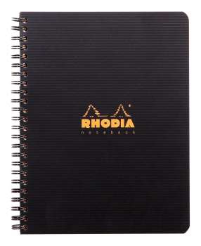 Kroužkový blok Rhodia Active, A5+,linkovaný - černý