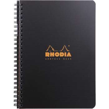 Kroužkový zápisník Rhodia Active Address Book - A5+, černý, 80 listů, linkovaný