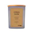 Sójová svíčka ve skle, dřevěné víčko a knot, Citrus Glow, 200g
