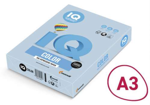 Barevný papír IQ Color A3 - MB30, středně modrý, 80g/m2, 500 listů