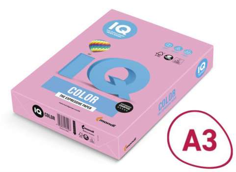 Barevný papír IQ Color A3 - PI25, růžový, 80g/m2, 500 listů