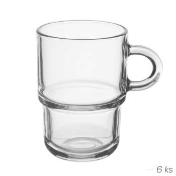Hrnky Orion Cozy - skleněné, stohovatelné, 350 ml, 6 ks