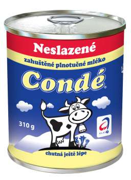 Zahuštěné mléko Condé - neslazené, 8 % plech, 310 g