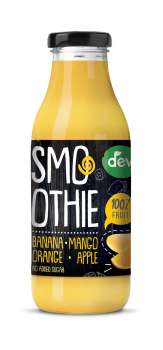 Smoothie DEVA - banán, mango, pomeranč, jablko, 0,3 l, 12 ks