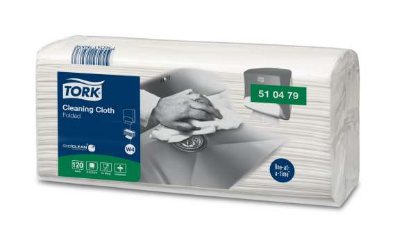 Skládané čisticí utěrky Tork - náplň W4, 1vrstvé, jemné,120 ks