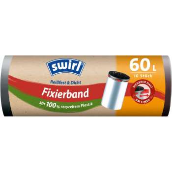 Pytle na odpadky Swirl - zatahovací, s elastickým lemem, 60 l, 10 ks