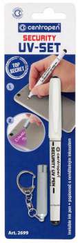 Popisovač Centropen Security 2699 - UV SET (popisovač + světlo)