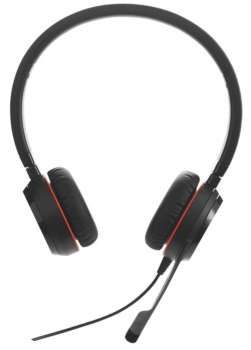 Náhlavní souprava Jabra - Evolve 20 Duo, přepojení USB, mikrofon, koženkový polštářek