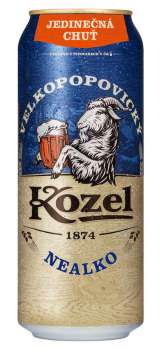 Nealkoholické pivo Kozel - polotmavé, plech, 24x 0,5 l