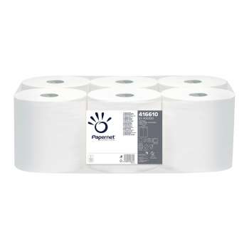 Papírové ručníky v roli Papernet Centrefeed - 1vrstvé, bílé, 6 rolí