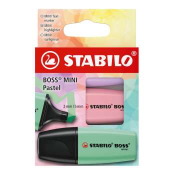 Zvýrazňovač STABILO BOSS MINI PASTEL - sada 3 barev