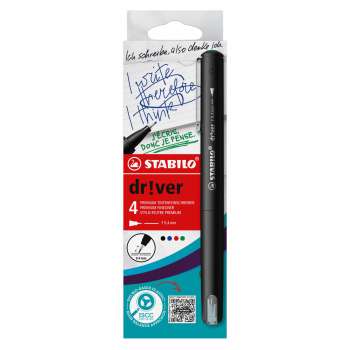 Liner STABILO Dr!ver fine - 0,4 mm, sada 4 barev
