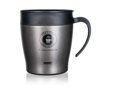 Termohrnek cestovní TAZZA - antracitový, 330 ml