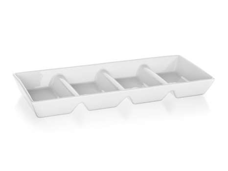 Miska dělená Bianca - porcelánová, bílá, 33,7 x 13,7 x 3,6 cm, 1 ks