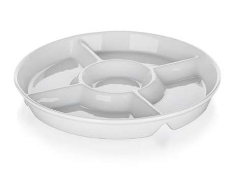 Miska dělená Bianca - porcelánová, bílá, průměr 30 cm, 1 ks